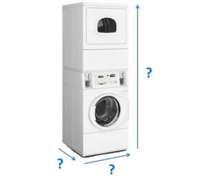 Dimensions of a washing machine and dryer in a column