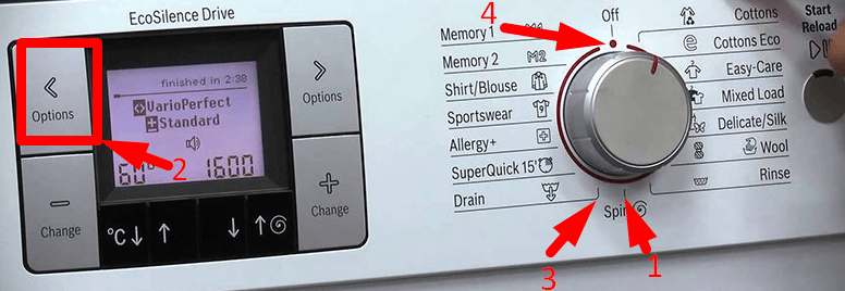 reset error on SM Bosch Logixx 8