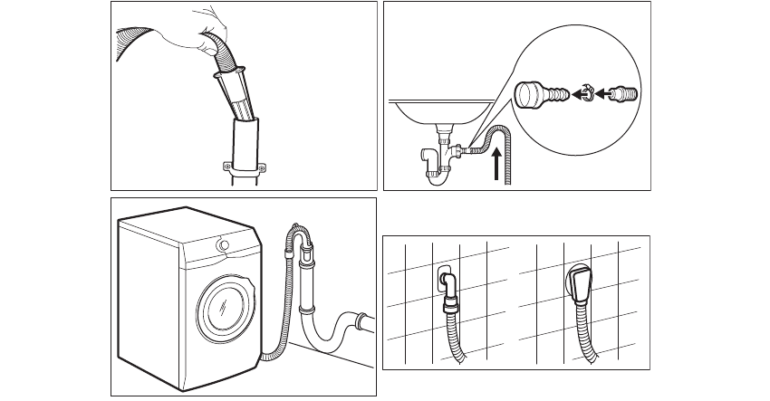 diagrams for connecting the dryer to the sewer