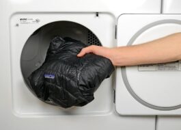 What program should I use to dry a down jacket in a dryer?