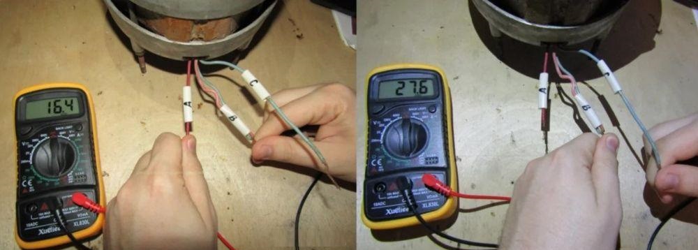 sjekke motoren fra Vyatka med et multimeter