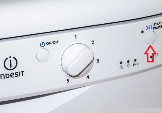 Resetting the Indesit dishwasher