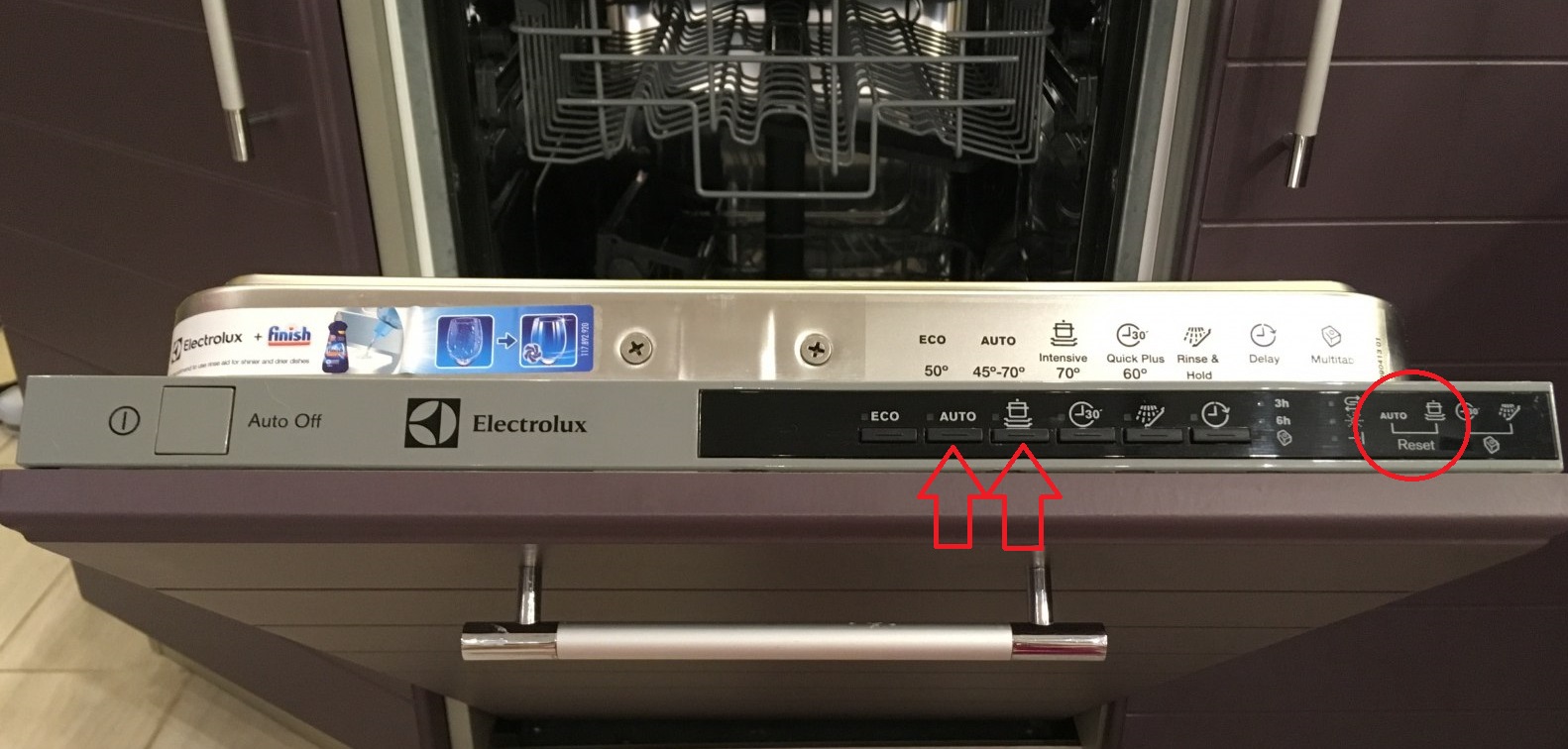 what buttons reboot PMM Electrolux