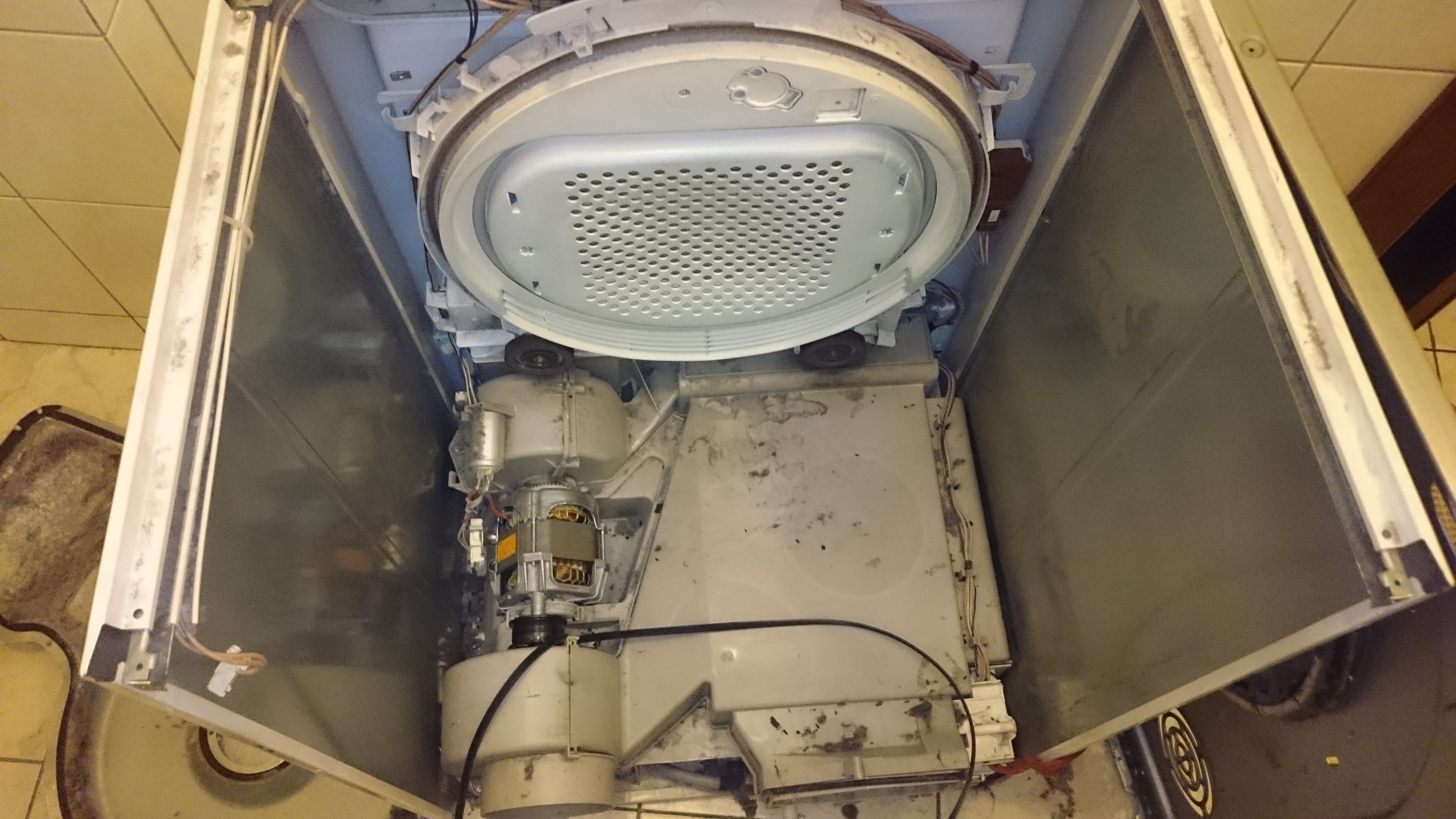 disassembled dryer