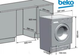 Dimensions of the Beko washing machine