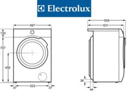 Dimensões da máquina de lavar Electrolux