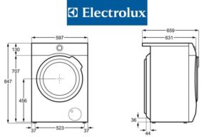 Dimensions of the Electrolux washing machine