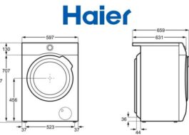 Dimensions of Haier washing machine