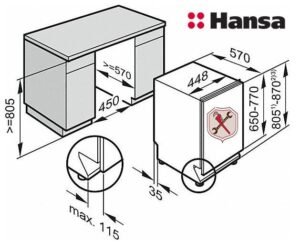 So installieren Sie einen Hansa-Geschirrspüler