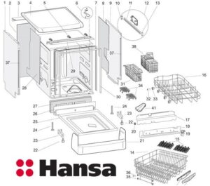 Het demonteren van een Hansa vaatwasser