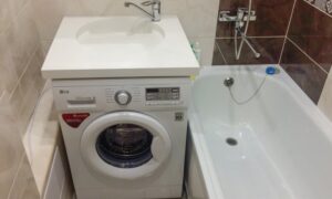 Pros and cons of a sink above the washing machine