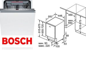 Dimensões da máquina de lavar louça Bosch