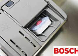 Where to put the tablet in the Bosch dishwasher