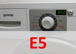 Kod ralat E5 dalam mesin basuh Gorenje