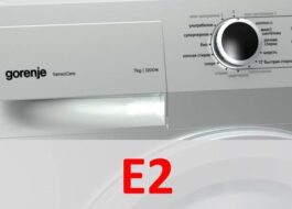 Errore E2 nella lavatrice Gorenje