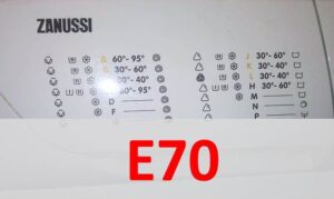 เกิดข้อผิดพลาด E70 ในเครื่องซักผ้า Zanussi