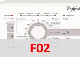 שגיאה F02 במכונת כביסה Whirlpool