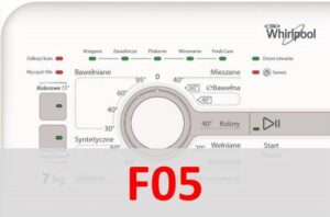 Fejl F05 i Whirlpool vaskemaskine