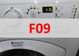 เกิดข้อผิดพลาด F09 ในเครื่องซักผ้า Ariston