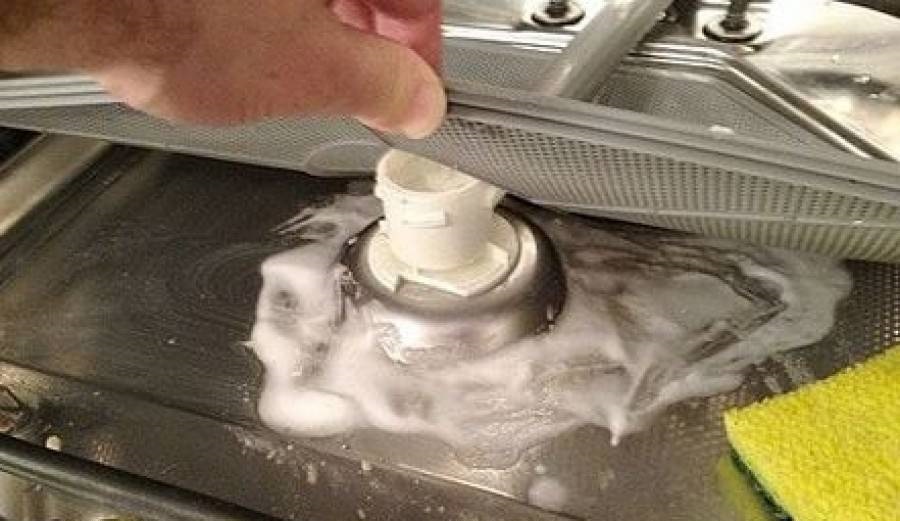 wash the dishwasher inside