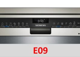 Error E09 sa isang Siemens dishwasher