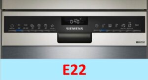 Klaida E22 Siemens indaplovėje