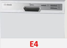 שגיאה E4 במדיח כלים Midea