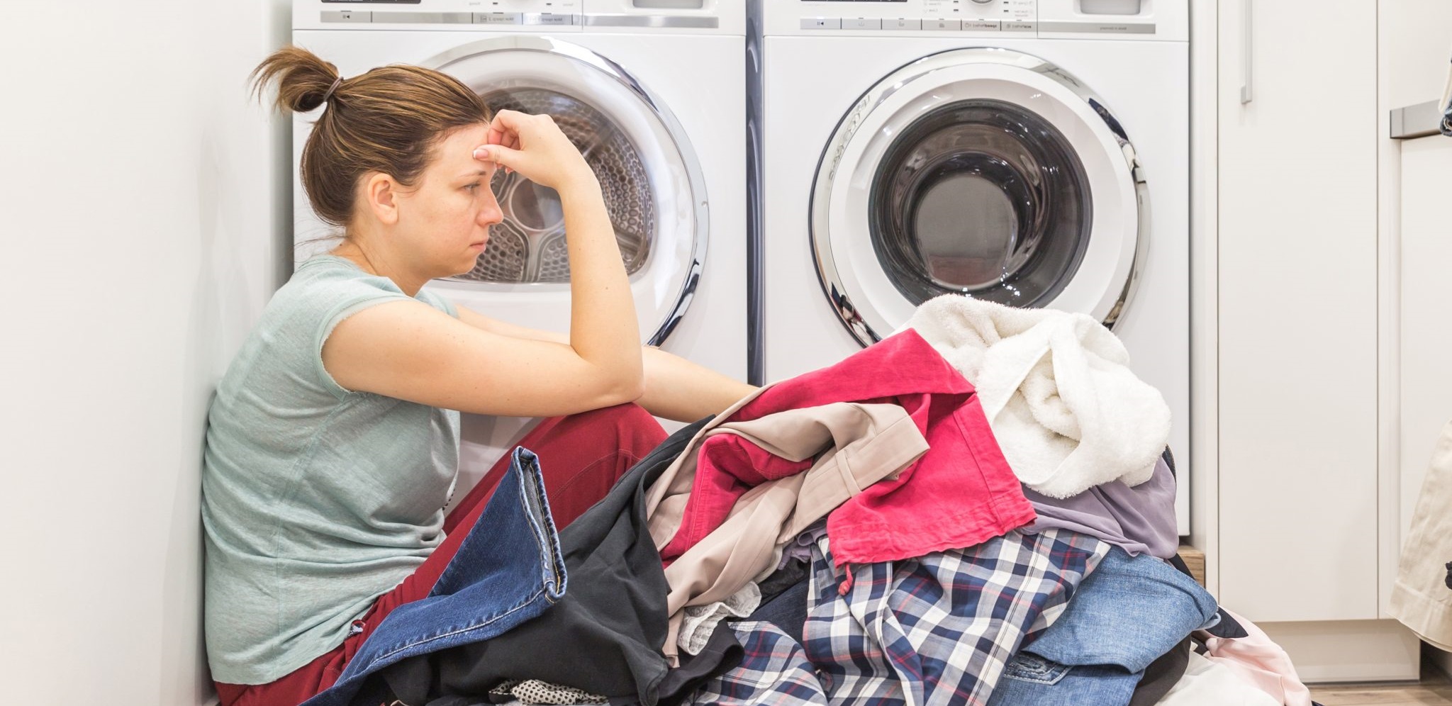 waiting by the washing machine