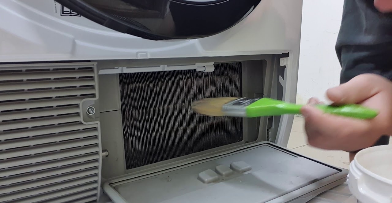 cleaning the heat exchanger of the dryer