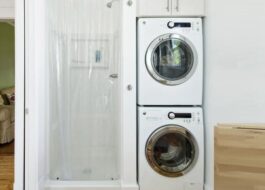 Placing a washer and dryer in a small bathroom