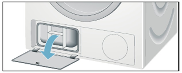 buksan ang pinto ng dryer heat exchanger