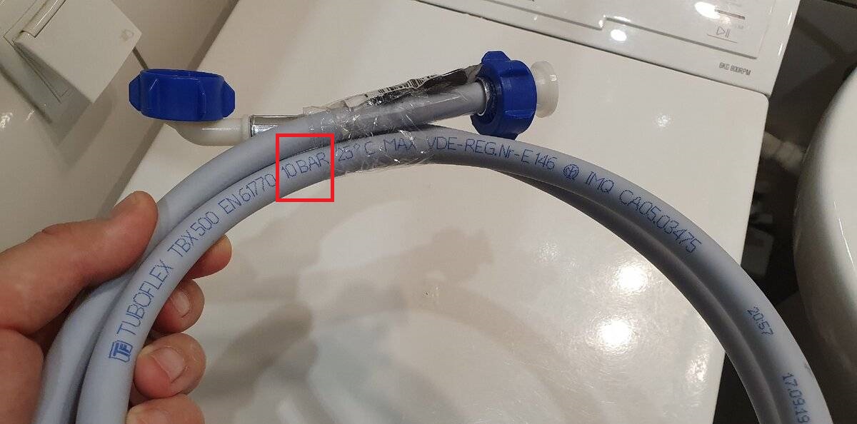 what pressure can the washing machine inlet hose withstand?