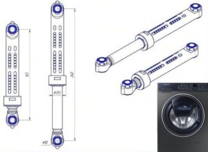 How does a washing machine shock absorber work?