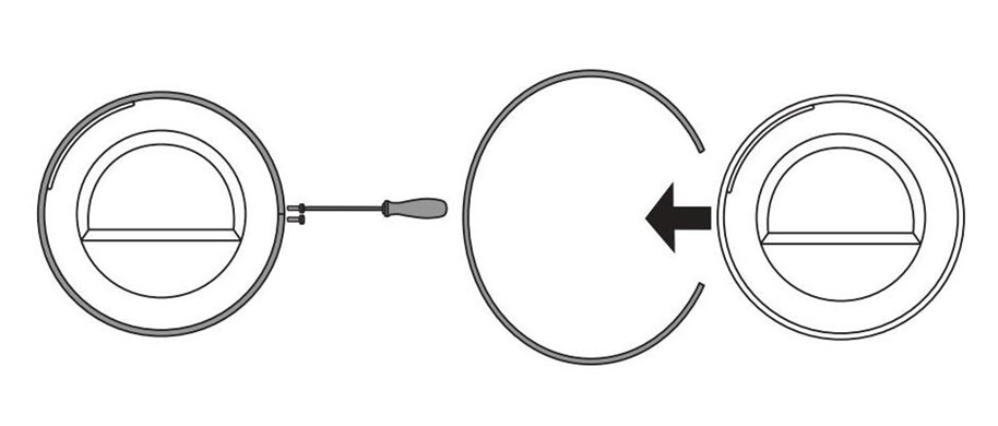 dismantle the plastic rim of the dryer door