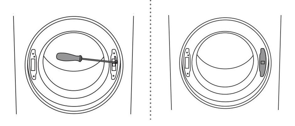 tighten the screw on the lock and install the plug